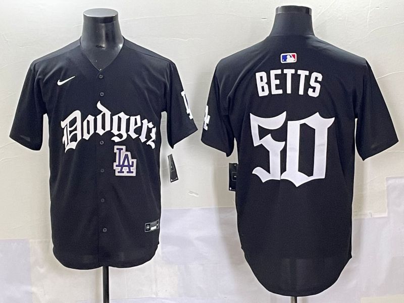 Men 2025 Los Angeles Dodgers #50 Betts Black Seventh generation Joint Name Nike MLB Jersey style 14->los angeles dodgers->MLB Jersey